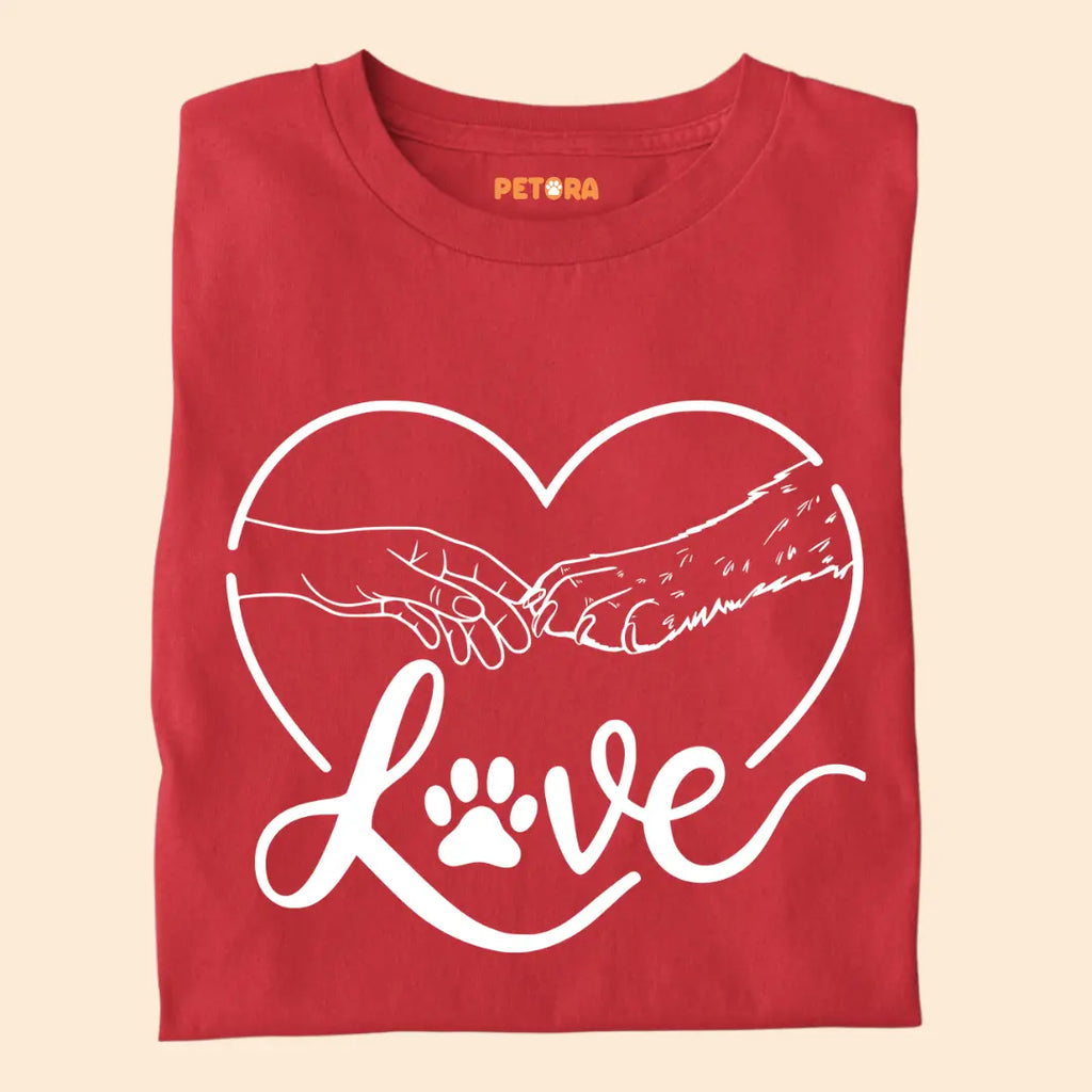 Paw and Hand Love Premium T-Shirt for Dog Lovers