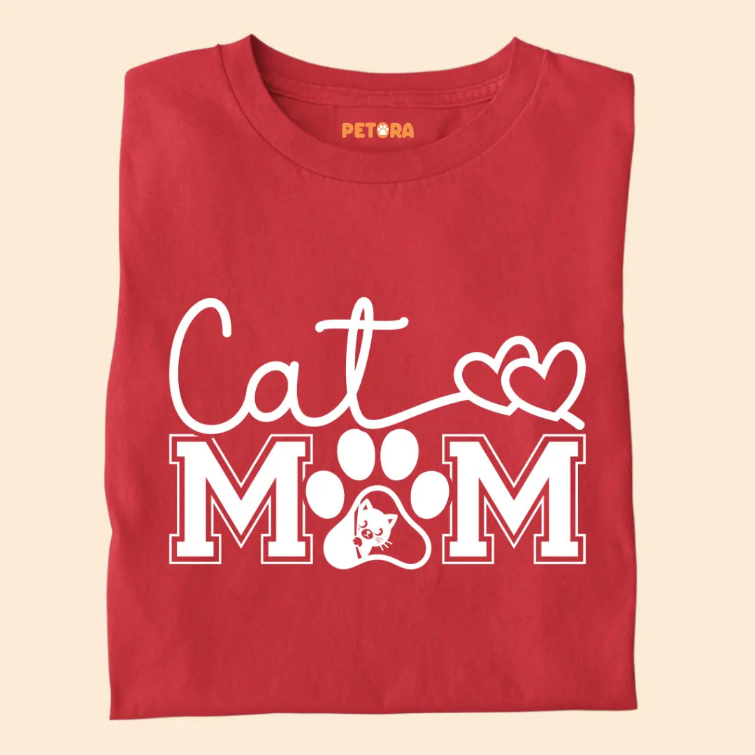 Cat Mom Love Paw - Premium T-Shirt for Cat Lovers