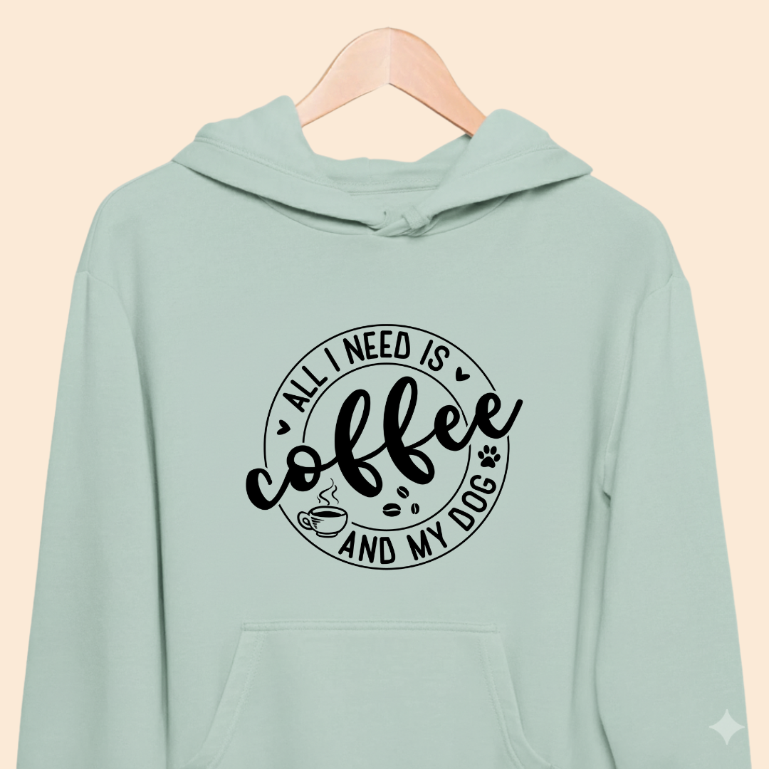 All I Need is Coffee and My Dog Premium Hoodie for Dog Lovers