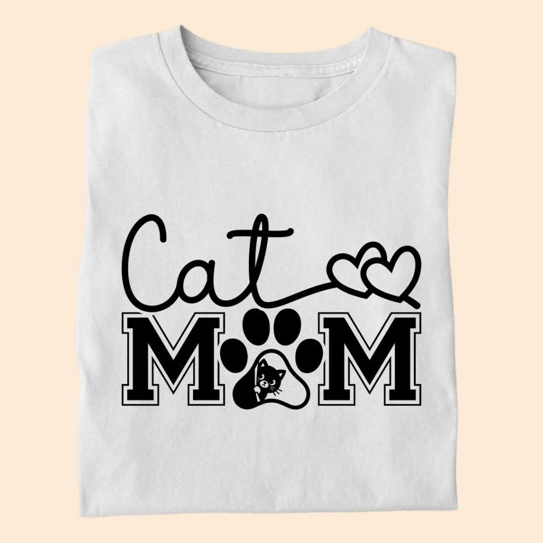 Cat Mom Love Paw - Premium T-Shirt for Cat Lovers