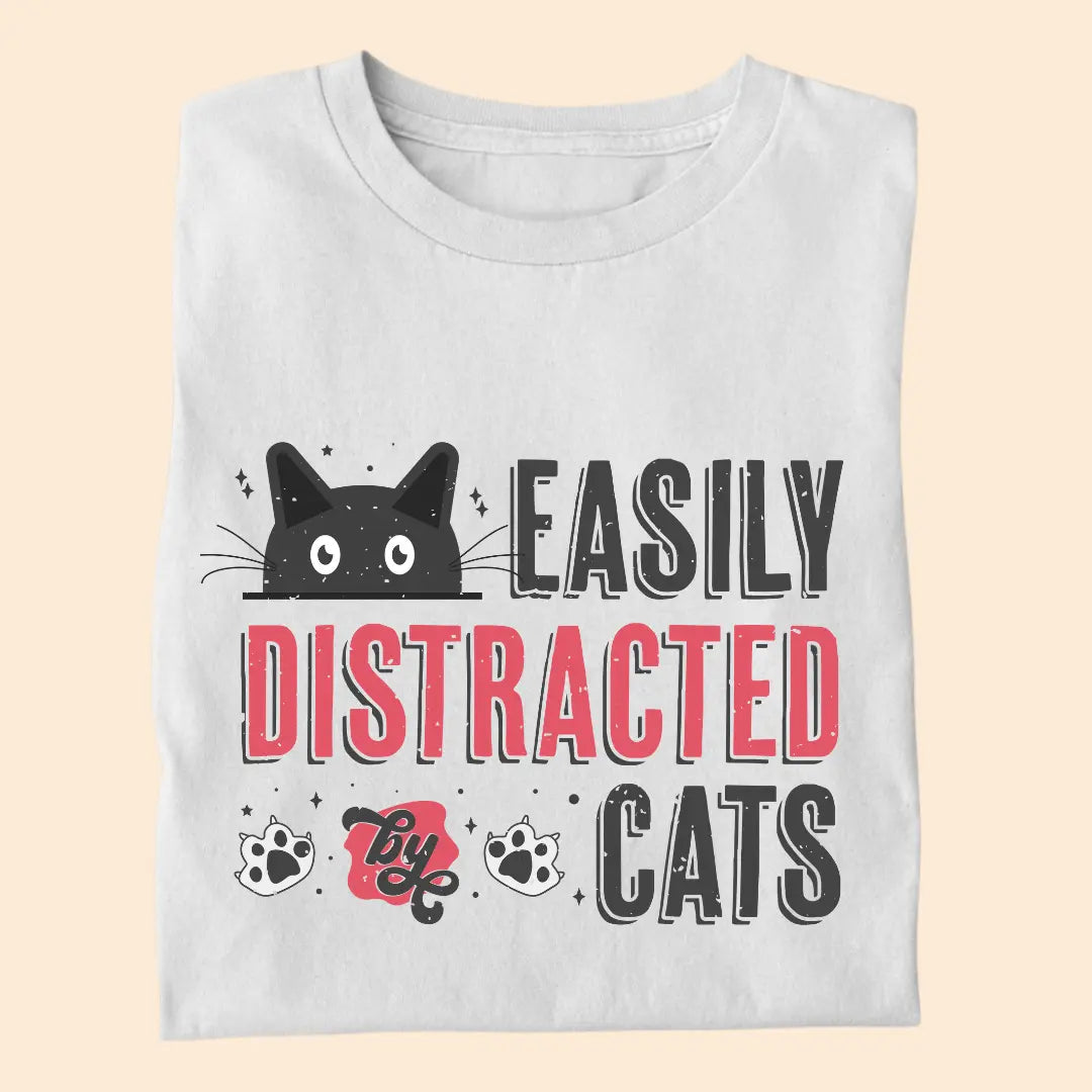 Easily Distracted by Cats – Premium Unisex T-Shirt