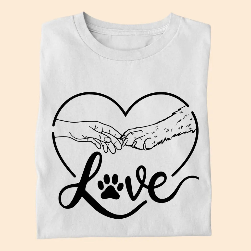Paw and Hand Love Premium T-Shirt for Dog Lovers