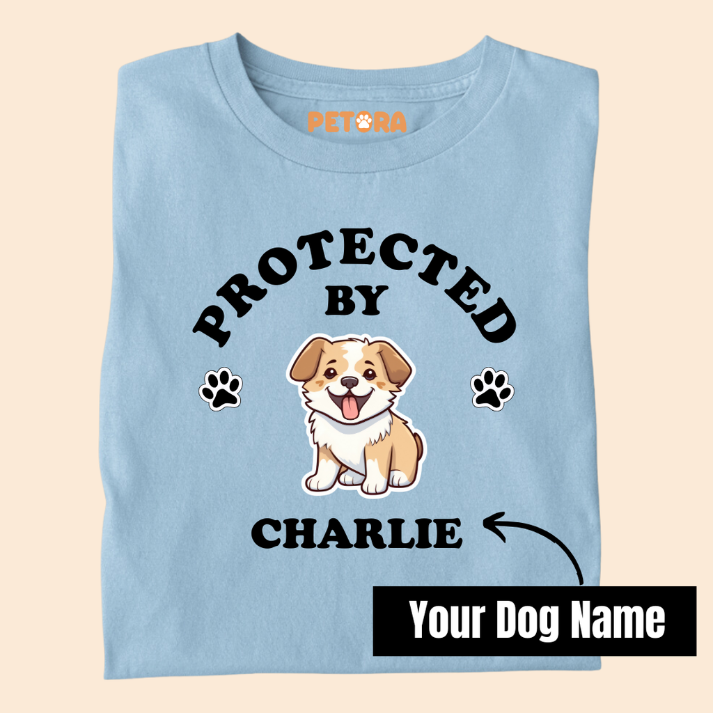 [Personalised] Protected by Charlie Premium T-Shirt for Dog Lovers