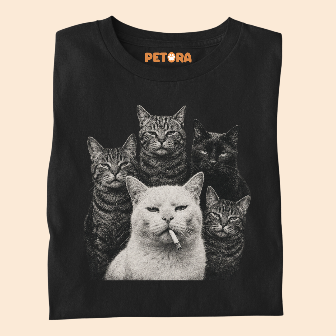 Vintage Badass Smoking Cat Graphic Tee