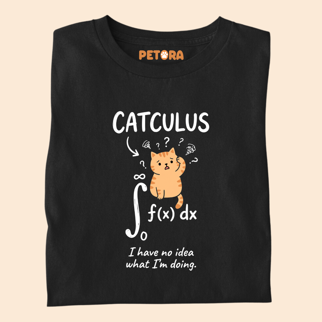 Funny Confused Cat Calculus Graphic Tee