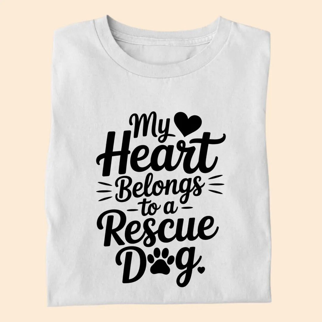 My Heart belongs to a rescue dog Premium T-Shirt for Dog Lovers