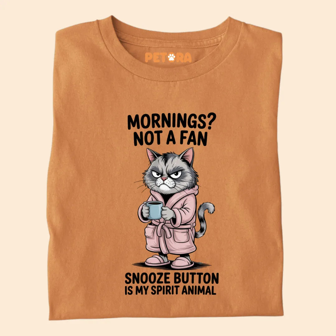 MORNINGS? NOT A FAN Funny Cat Premium T-shirt