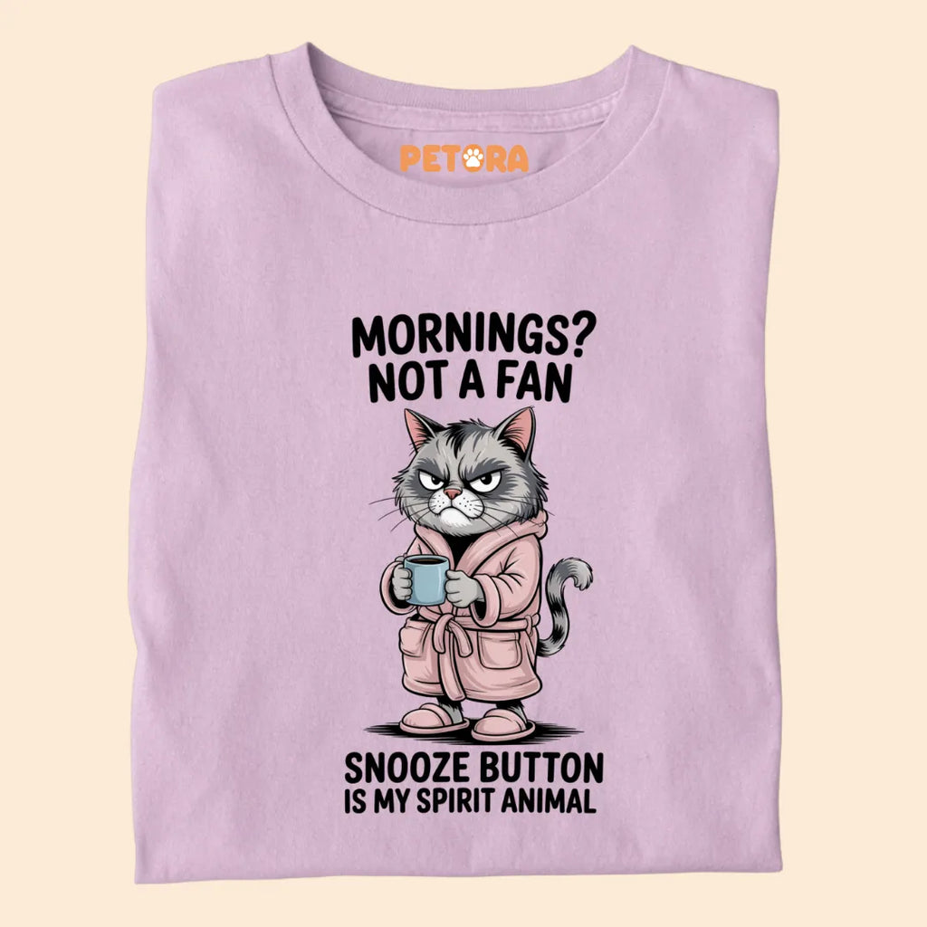MORNINGS? NOT A FAN Funny Cat Premium T-shirt
