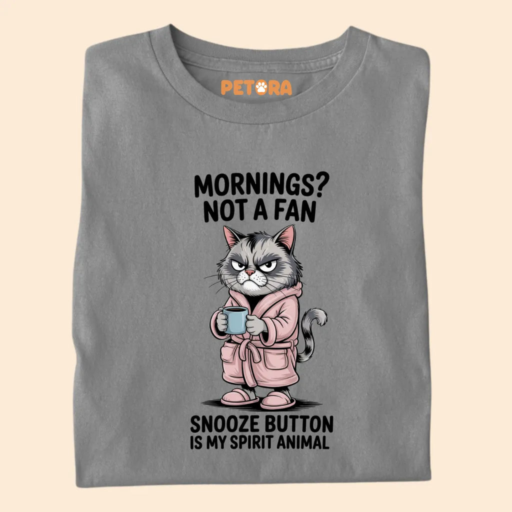 MORNINGS? NOT A FAN Funny Cat Premium T-shirt