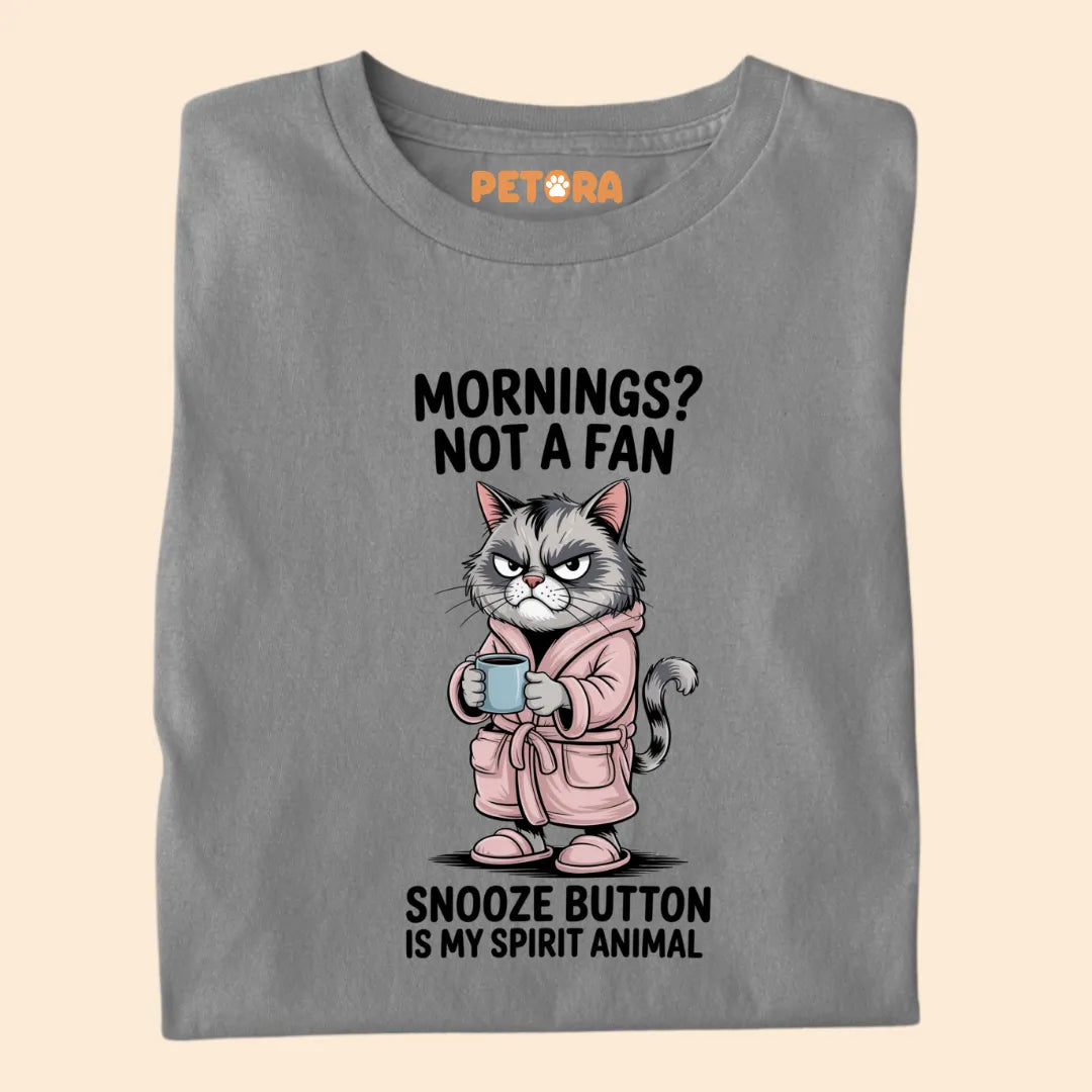 MORNINGS? NOT A FAN Funny Cat Premium T-shirt