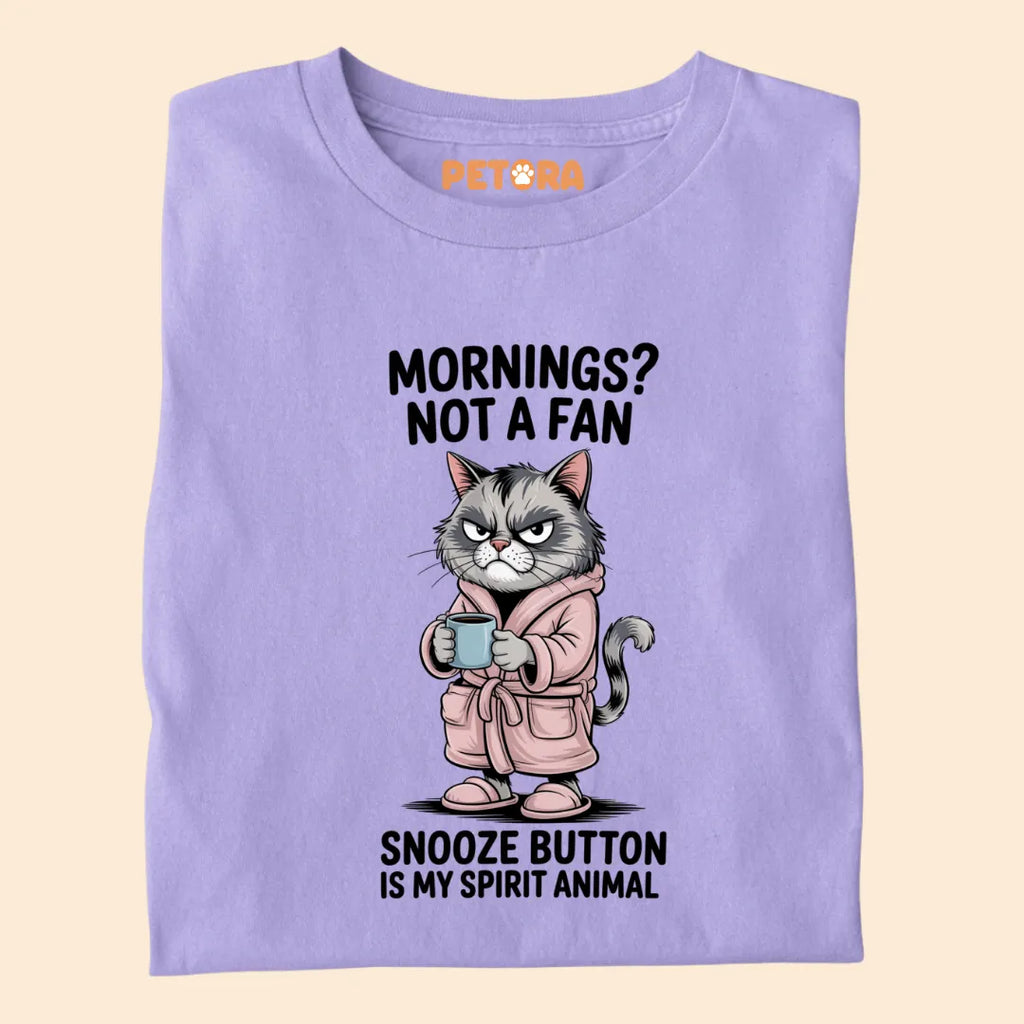 MORNINGS? NOT A FAN Funny Cat Premium T-shirt