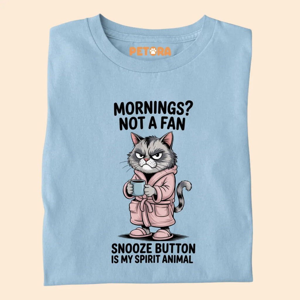 MORNINGS? NOT A FAN Funny Cat Premium T-shirt