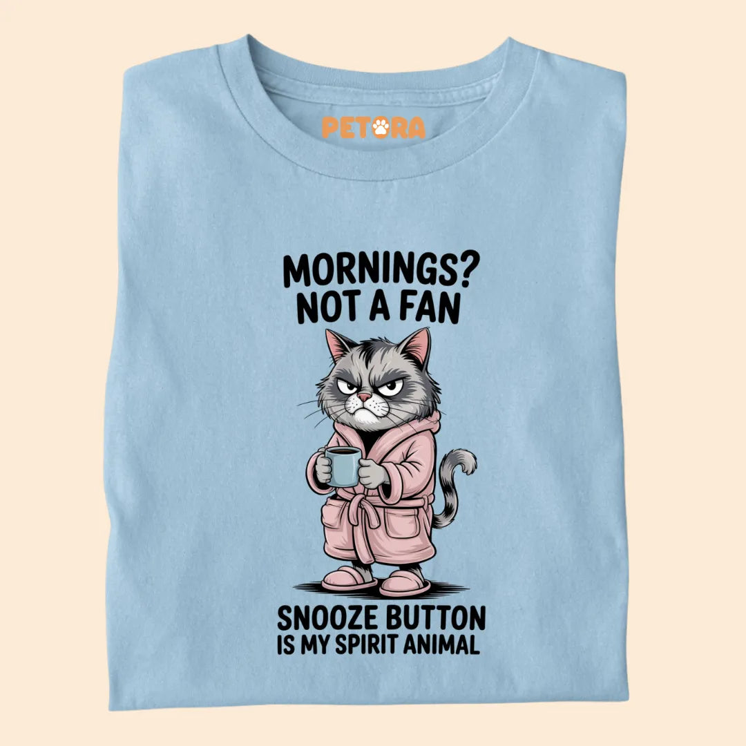 MORNINGS? NOT A FAN Funny Cat Premium T-shirt