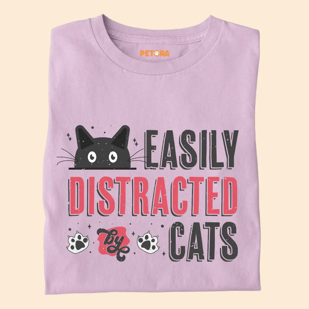Easily Distracted by Cats – Premium Unisex T-Shirt