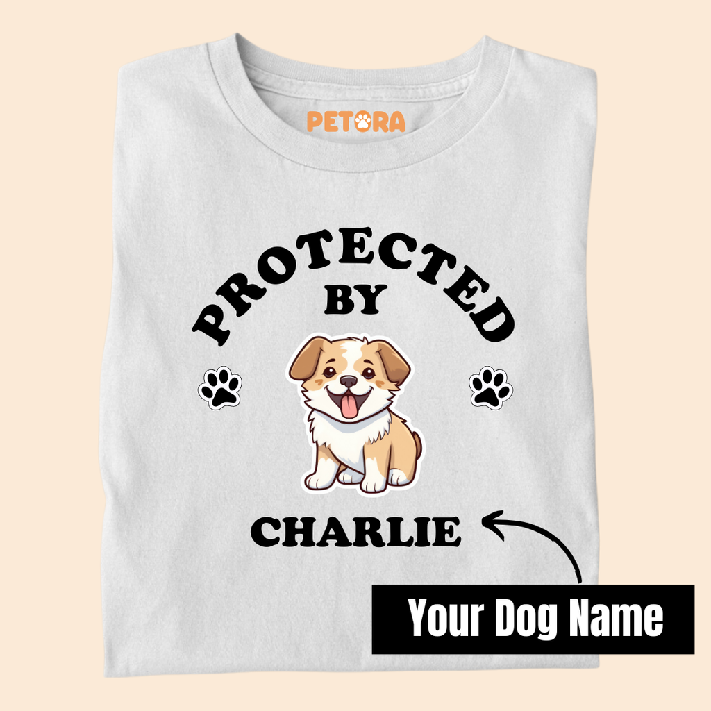 [Personalised] Protected by Charlie Premium T-Shirt for Dog Lovers