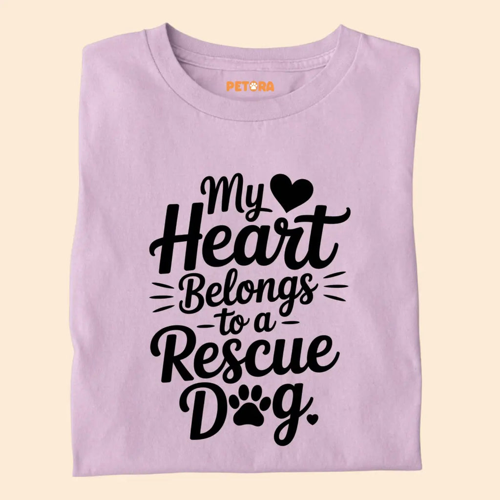 My Heart belongs to a rescue dog Premium T-Shirt for Dog Lovers
