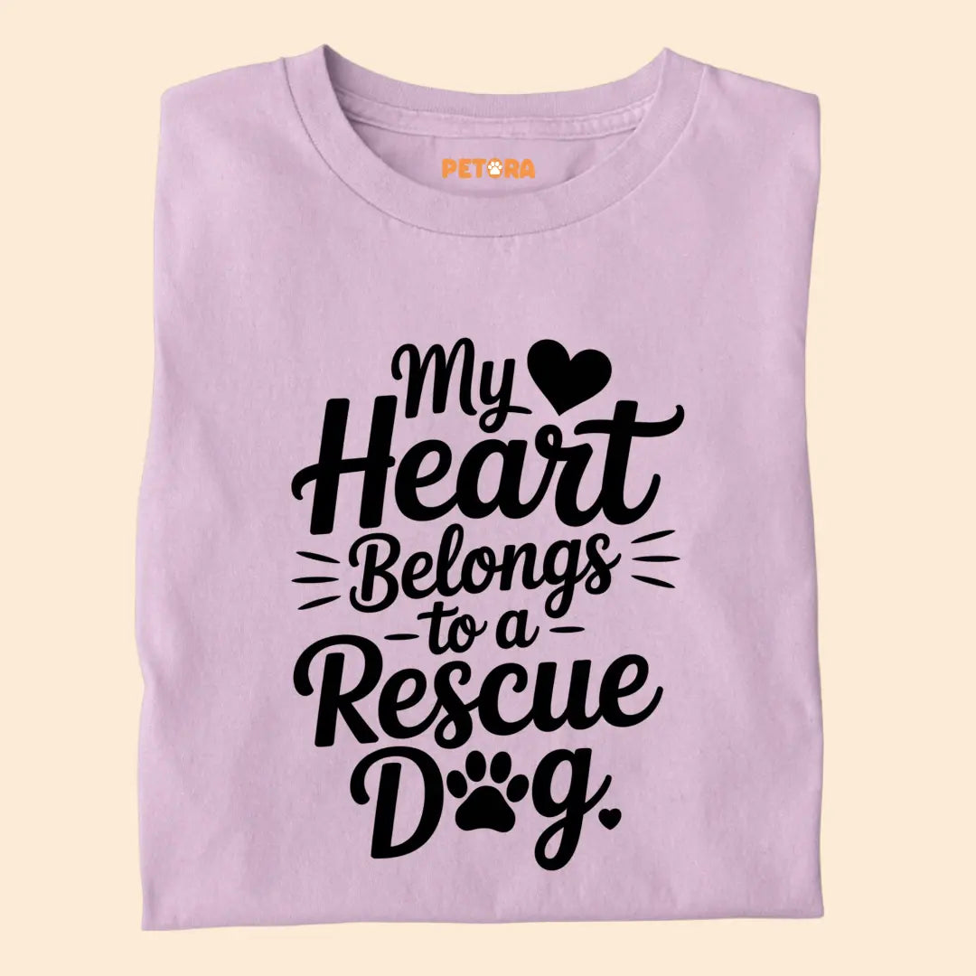 My Heart belongs to a rescue dog Premium T-Shirt for Dog Lovers