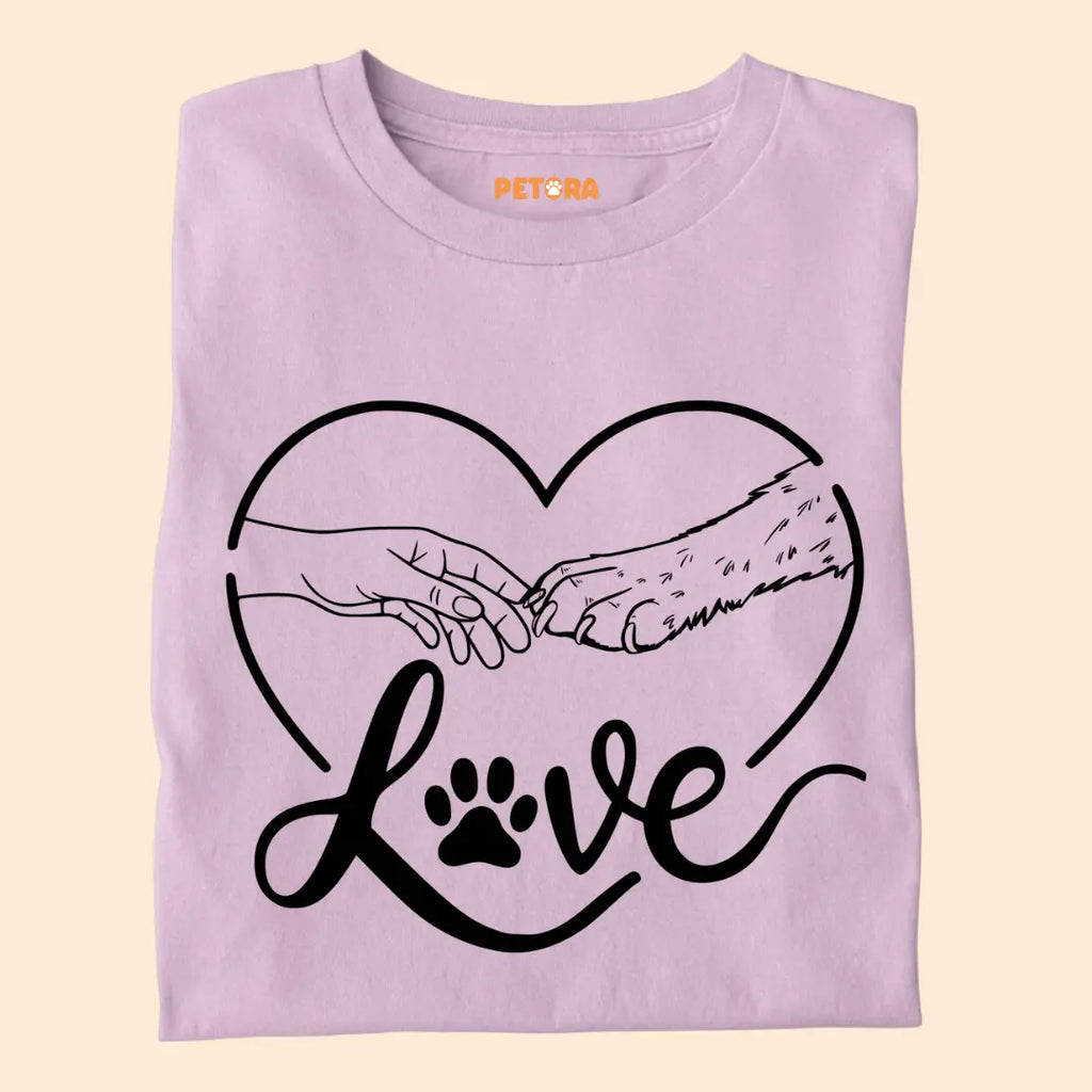 Paw and Hand Love Premium T-Shirt for Dog Lovers