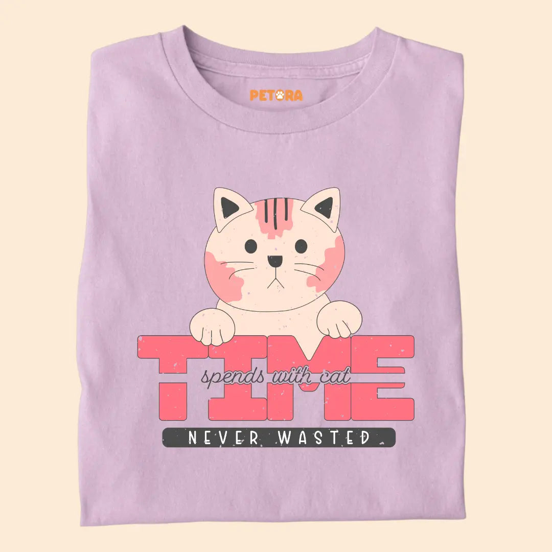 Time Spent With Cat Is Never Wasted - Premium Unisex T-shirt for Pet Lovers