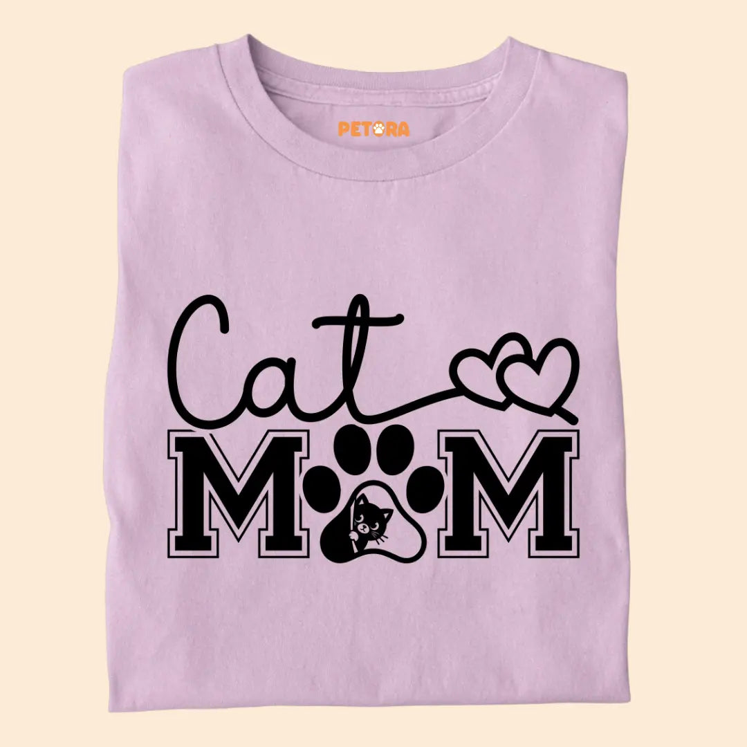 Cat Mom Love Paw - Premium T-Shirt for Cat Lovers