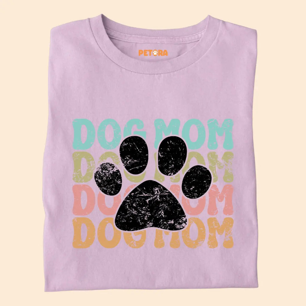 Dog Mom Retro Paw - Premium Unisex T-shirt for Pet Lovers