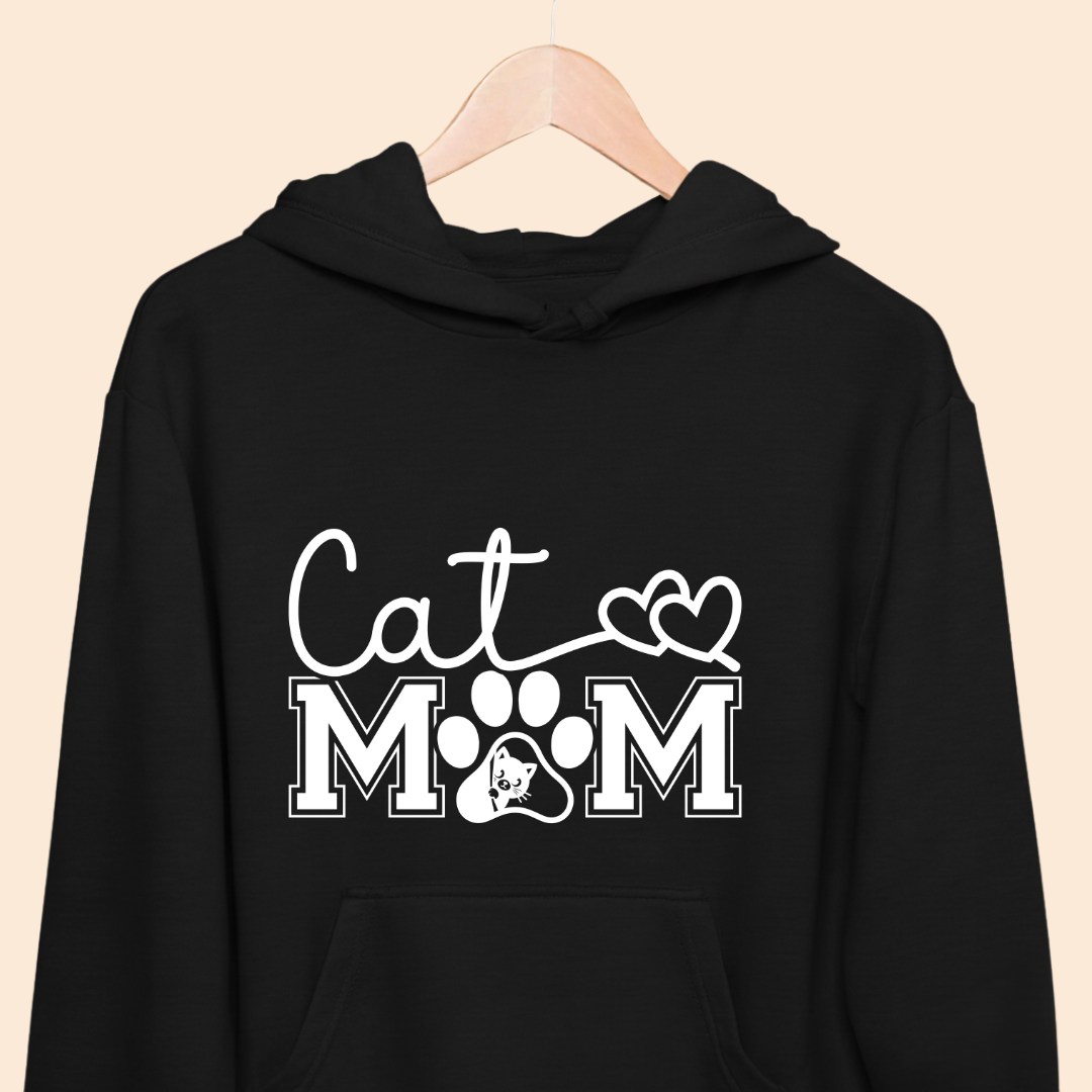 Cat Mom Love Paw - Premium  Unisex Hoodie for Cat Lovers