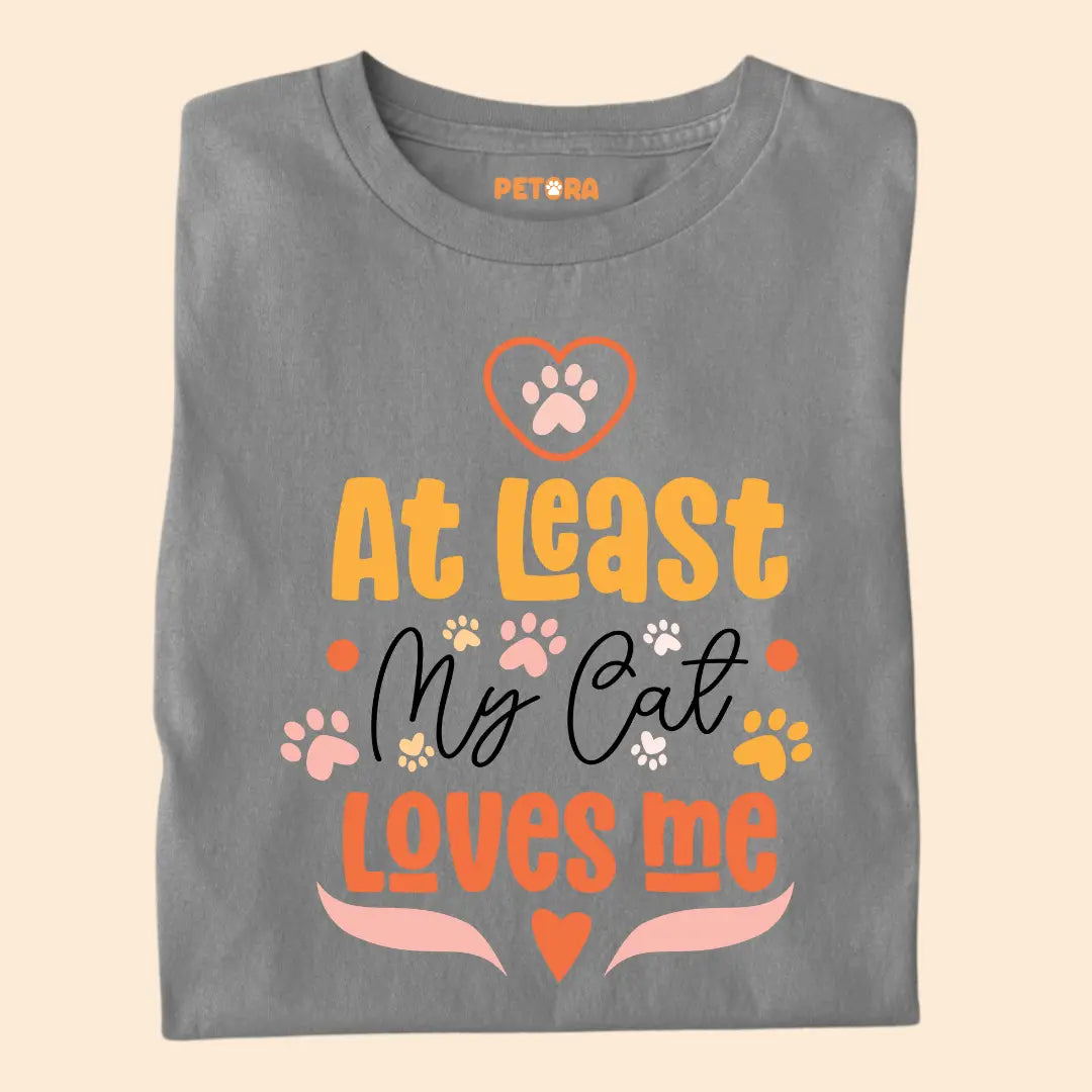 At Least My Cat Loves Me - Premium T-Shirt for Cat Lovers