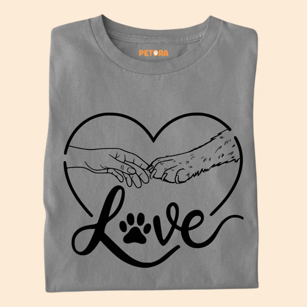 Paw and Hand Love Premium T-Shirt for Dog Lovers