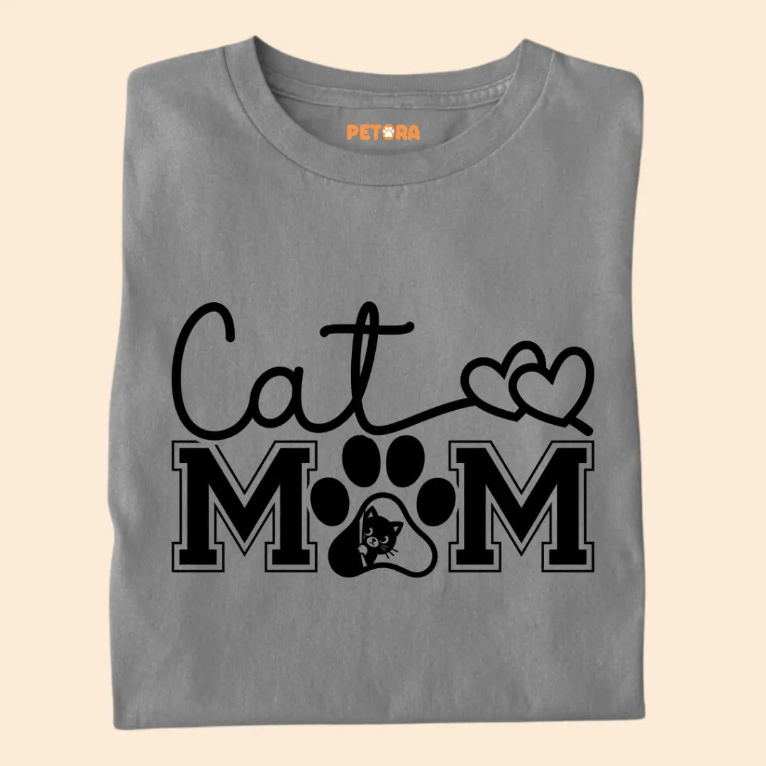 Cat Mom Love Paw - Premium T-Shirt for Cat Lovers