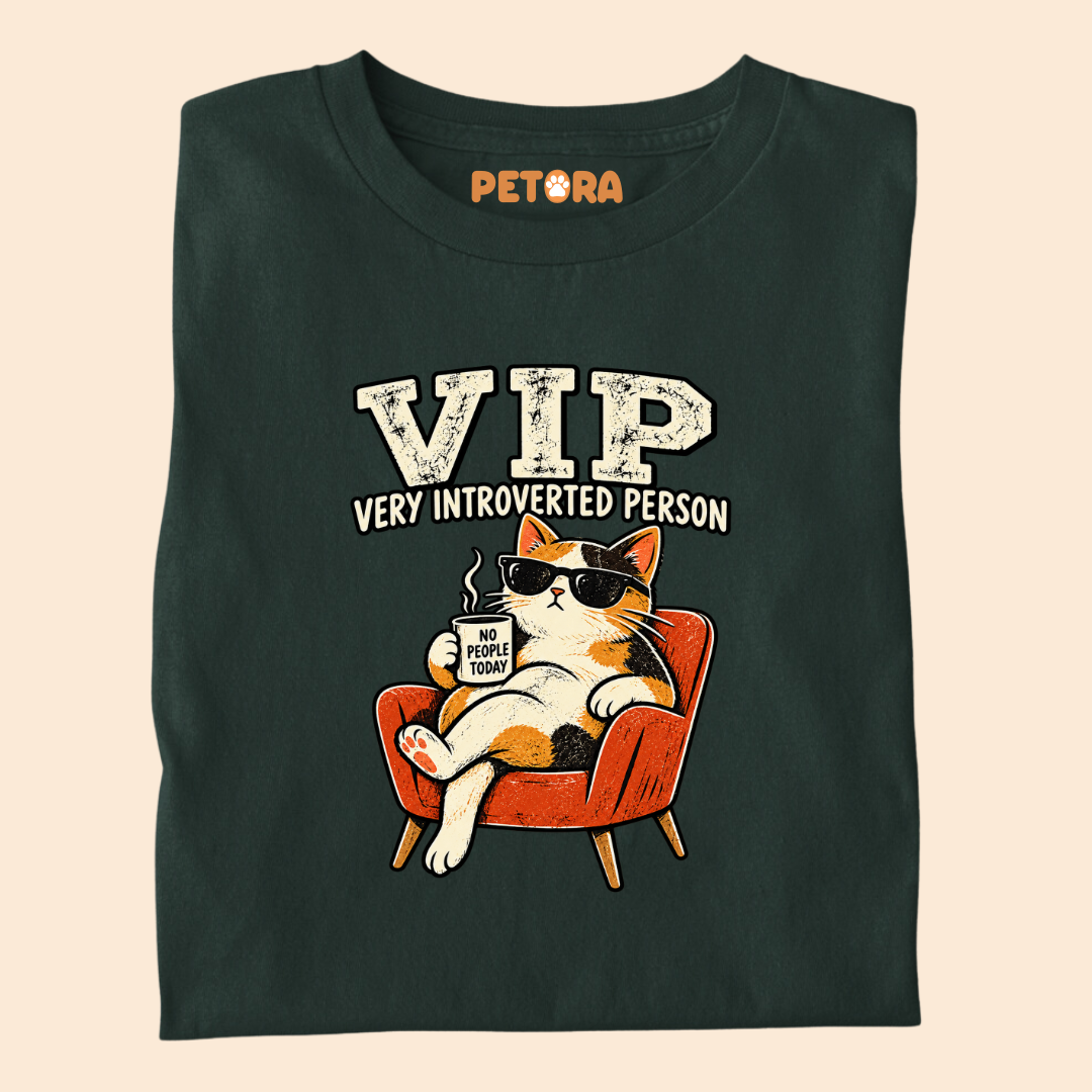 VIP Very Introverted Person Calico Cat T-Shirt