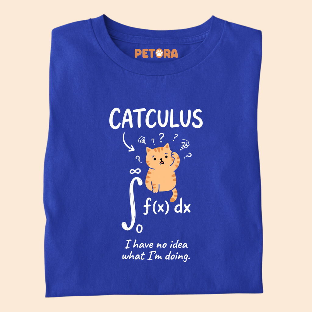 Funny Confused Cat Calculus Graphic Tee