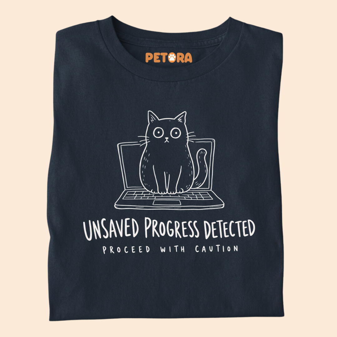 Unsaved Progress Detected Cat T-Shirt