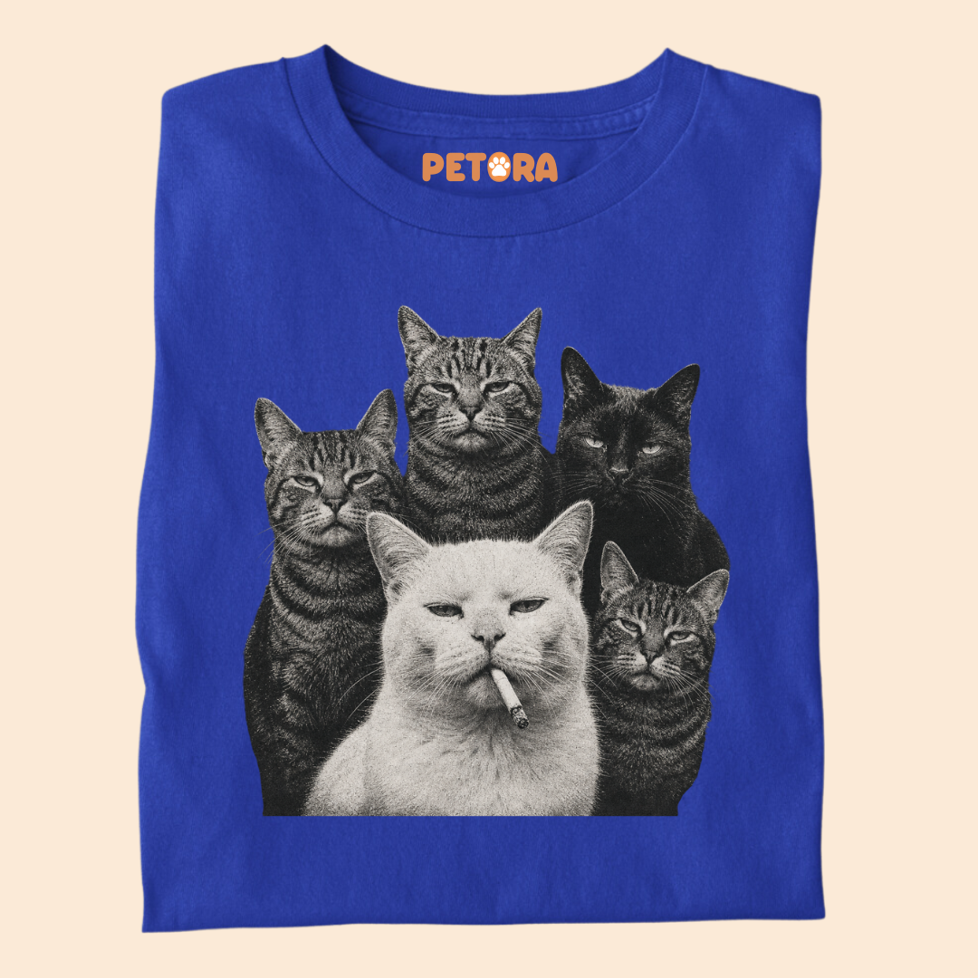 Vintage Badass Smoking Cat Graphic Tee