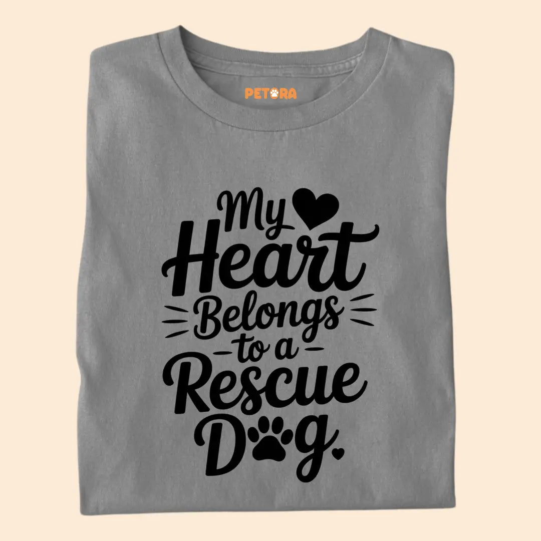 My Heart belongs to a rescue dog Premium T-Shirt for Dog Lovers