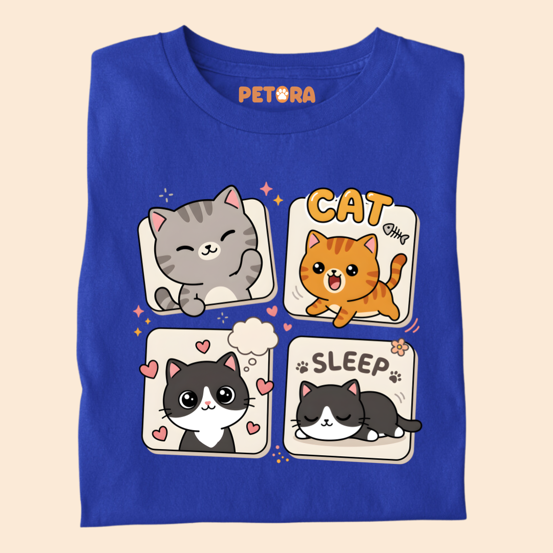 Cute Kawaii Cats Graphic T-Shirt
