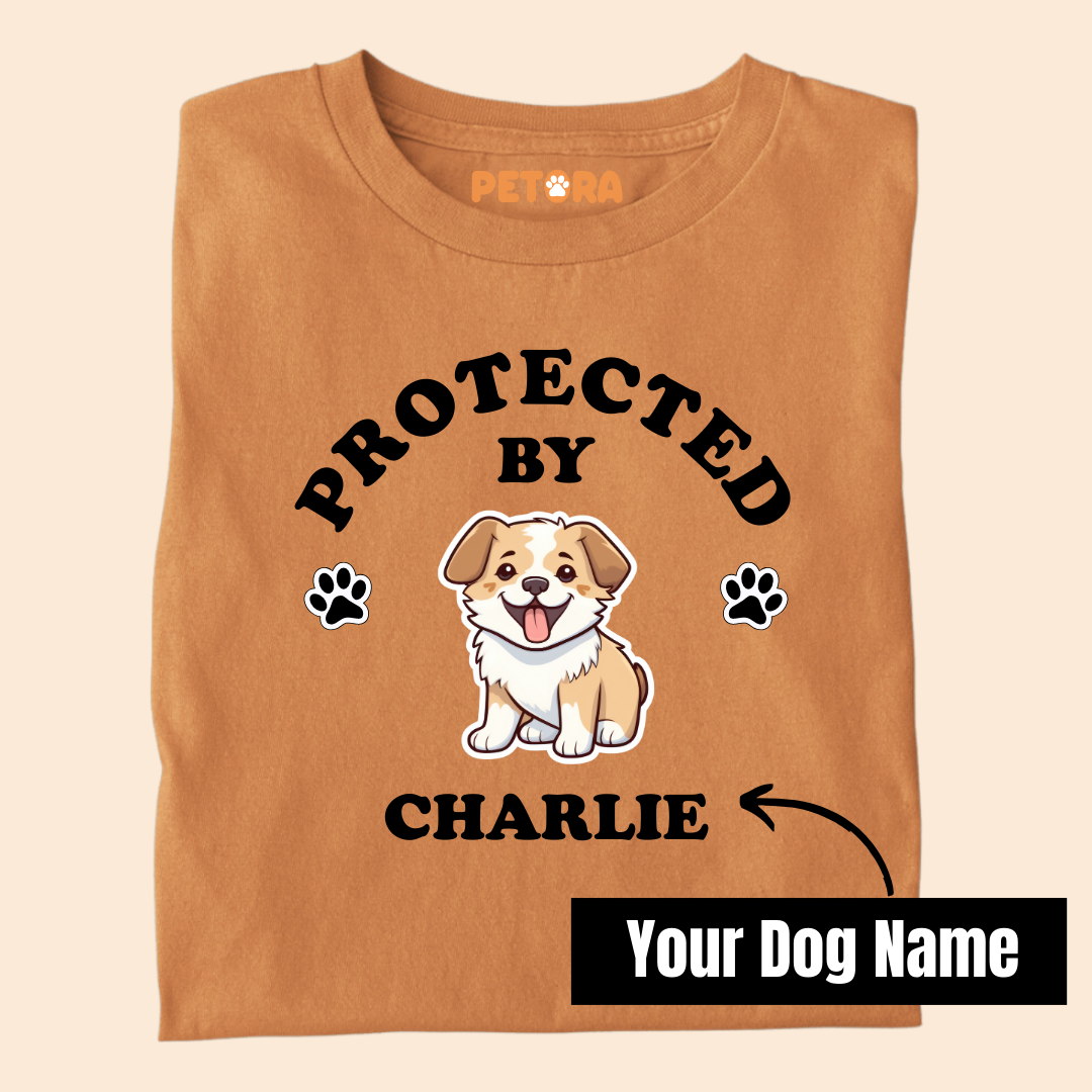 [Personalised] Protected by Charlie Premium T-Shirt for Dog Lovers