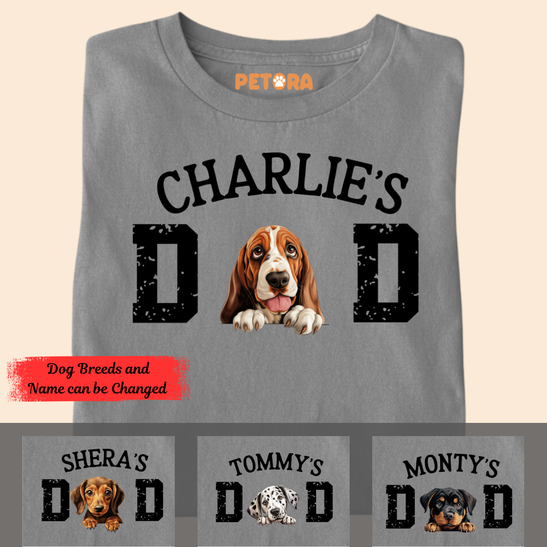 [Personalised] Dog Dad T-shirt