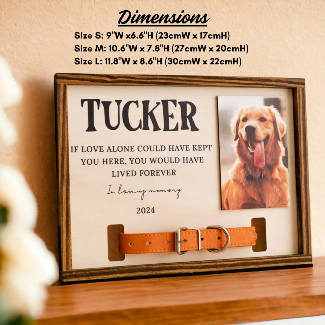 [Personalized] Pet Memorial Collar Sign Picture Frame - Sympathy Gift for Pet Lovers