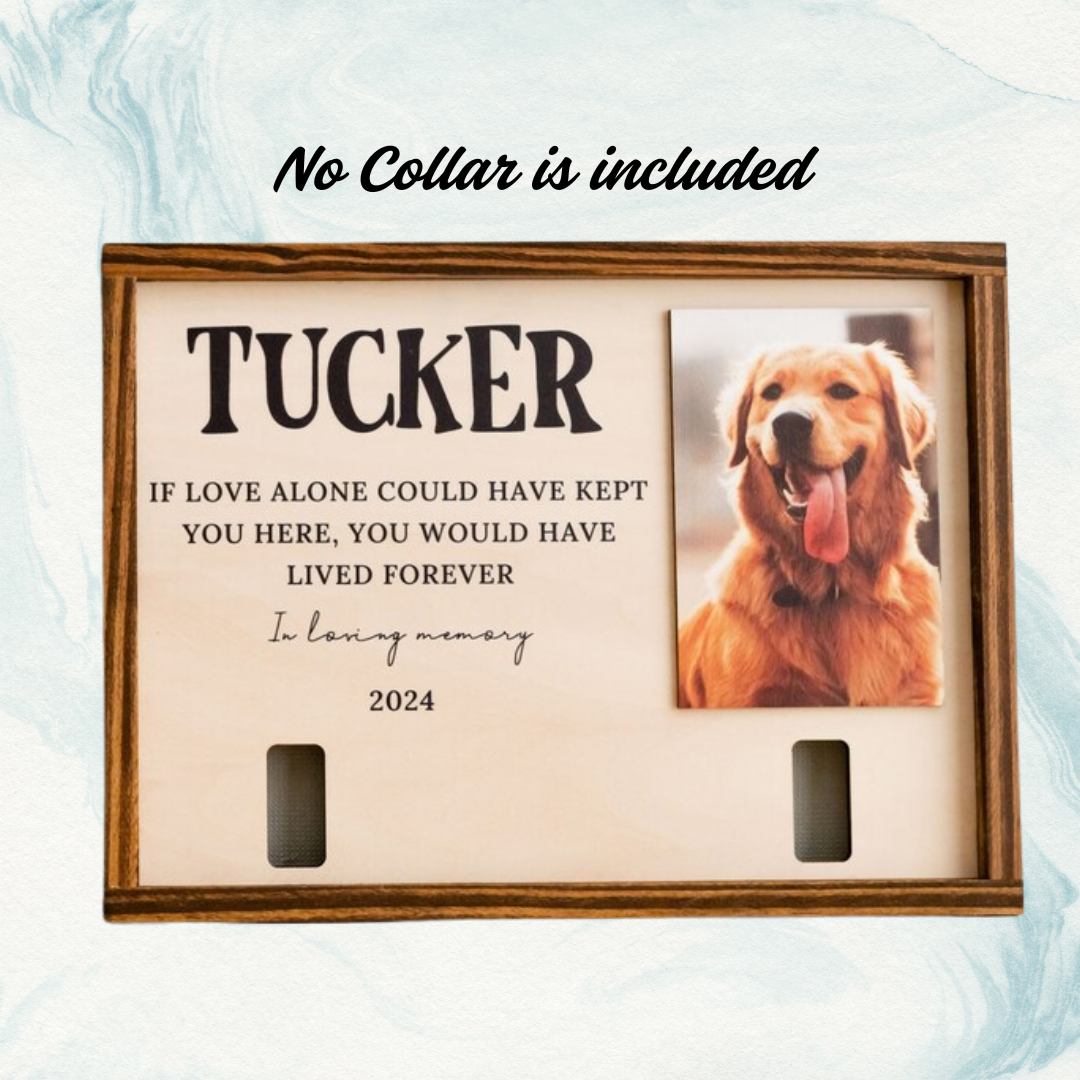 [Personalized] Pet Memorial Collar Sign Picture Frame - Sympathy Gift for Pet Lovers