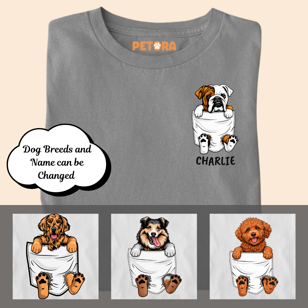 [Personalised] Pocket Dog T Shirts, Personalised Gifts for Dog Lover