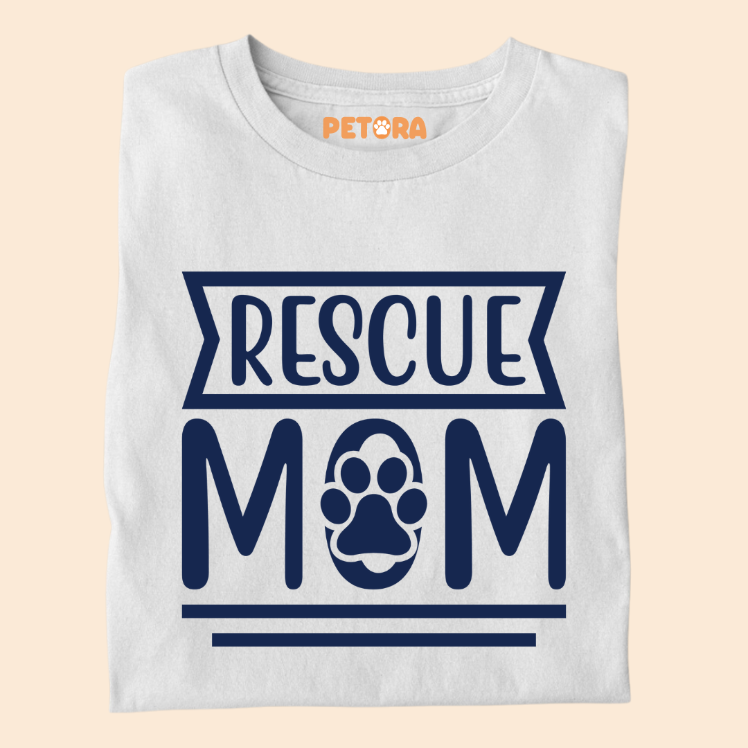 Rescue Mom Paw Print Premium T-shirt for Dog Lovers